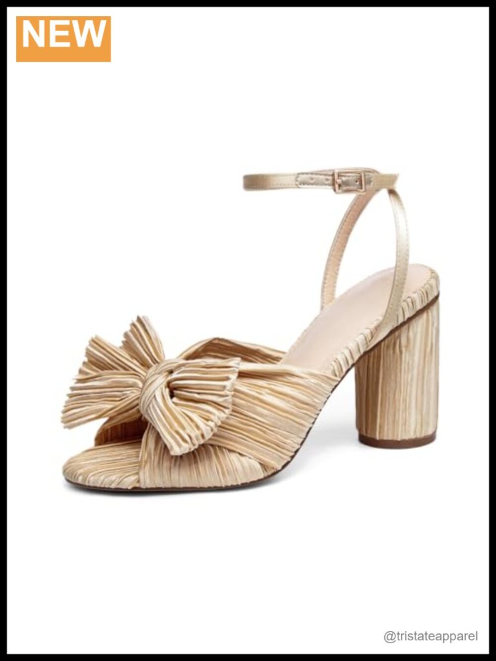 Women's Bow Knot Heeled Sandals Bridal Wedding Open Toe Ankle Strap Chunky Heels